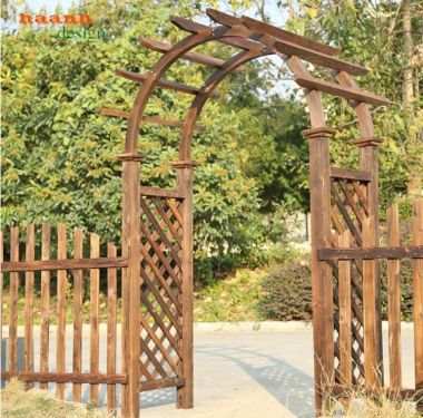 Cổng gỗ Teak tự nhiên cao cấp bền đẹp theo thời gian-CVM 011