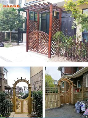 Cổng gỗ Teak tự nhiên cao cấp bền đẹp theo thời gian-CVM 011