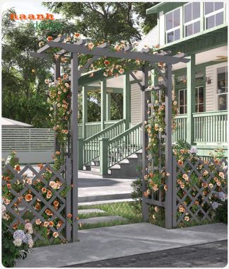 Cổng gỗ sân vườn – Giải pháp trang trí ngoại thất đẹp-CVM 008