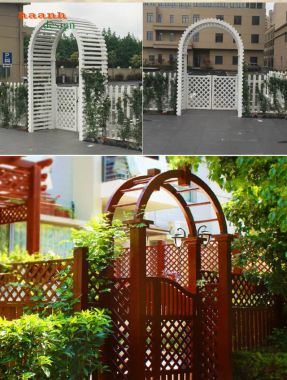Cổng gỗ Teak tự nhiên cao cấp bền đẹp theo thời gian-CVM 011