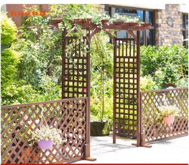 Cổng gỗ sân vườn ngoài trời gỗ tự nhiên CVM 003