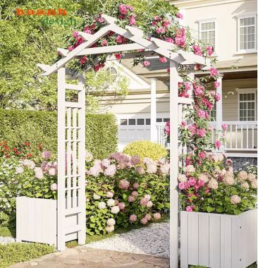 Cổng gỗ tự nhiên sân vườn ngoài trời CVM 002