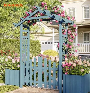 Cổng gỗ tự nhiên sân vườn ngoài trời CVM 002