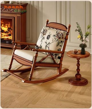 Ghế gỗ bập bênh thư giãn – Xu hướng nội thất tân cổ điển-GBB 024