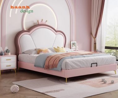 Giường ngủ trẻ em gỗ công nghiệp cho bé gái đáng yêu GDC 003