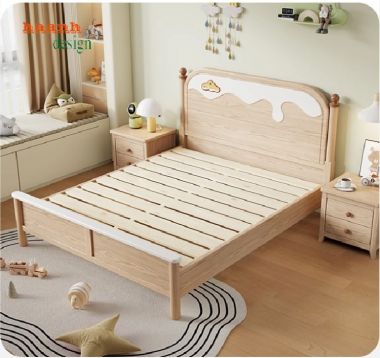 Giường gỗ trẻ em bằng gỗ sồi – Lựa chọn hoàn hảo cho bé-GND 015