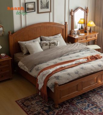 Giường Ngủ Gỗ Trẻ Em – An Toàn & Tinh Tế Từ Gỗ Sồi Tự Nhiên-GND 013