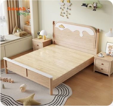 Giường gỗ trẻ em bằng gỗ sồi – Lựa chọn hoàn hảo cho bé-GND 015