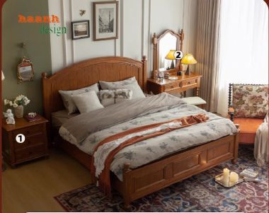 Giường Ngủ Gỗ Trẻ Em – An Toàn & Tinh Tế Từ Gỗ Sồi Tự Nhiên-GND 013
