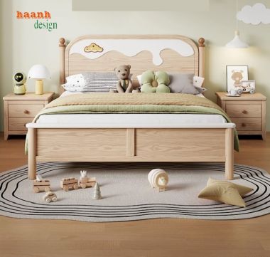 Giường gỗ trẻ em bằng gỗ sồi – Lựa chọn hoàn hảo cho bé-GND 015