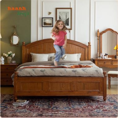 Giường Ngủ Gỗ Trẻ Em – An Toàn & Tinh Tế Từ Gỗ Sồi Tự Nhiên-GND 013