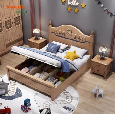 Những mẫu giường ngủ trẻ em bằng gỗ đẹp mê ly-GDN 005