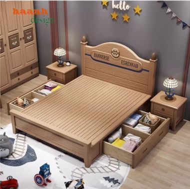 Những mẫu giường ngủ trẻ em bằng gỗ đẹp mê ly-GDN 005