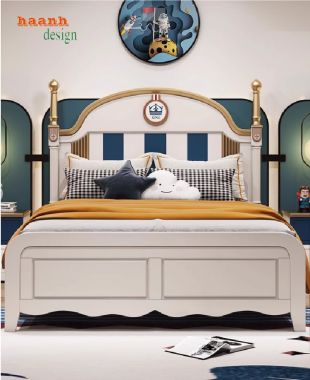 Giường ngủ trẻ em bằng gỗ sồi tự nhiên – Bền đẹp, an toàn-GND 014