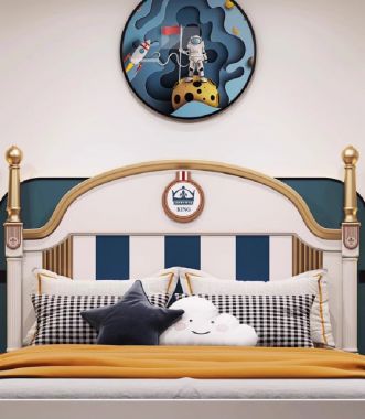 Giường ngủ trẻ em bằng gỗ sồi tự nhiên – Bền đẹp, an toàn-GND 014