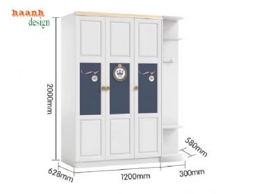 Giường ngủ trẻ em bằng gỗ sồi tự nhiên – Bền đẹp, an toàn-GND 014