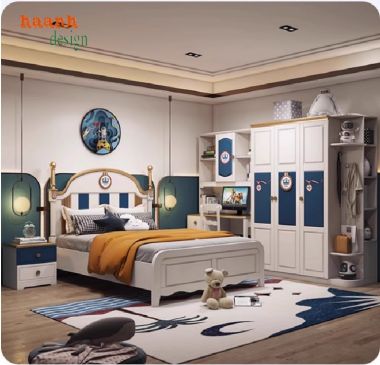 Giường ngủ trẻ em bằng gỗ sồi tự nhiên – Bền đẹp, an toàn-GND 014