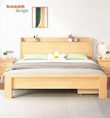 Khám phá giường ngủ gỗ hiện đại đầy sang trọng-GNH 003