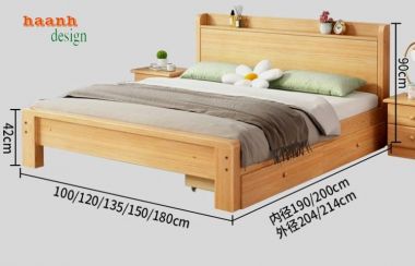 Khám phá giường ngủ gỗ hiện đại đầy sang trọng-GNH 003