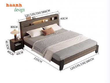 Tiện lợi giường gỗ công nghiệp cho phòng ngủ hiện đại-GNH 004