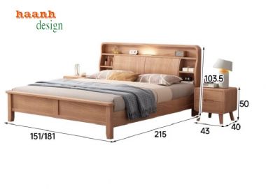 Khám phá mẫu giường gỗ công nghiệp đẹp, bền bỉ và tiện ích-GNH 006