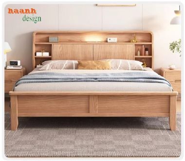 Khám phá mẫu giường gỗ công nghiệp đẹp, bền bỉ và tiện ích-GNH 006