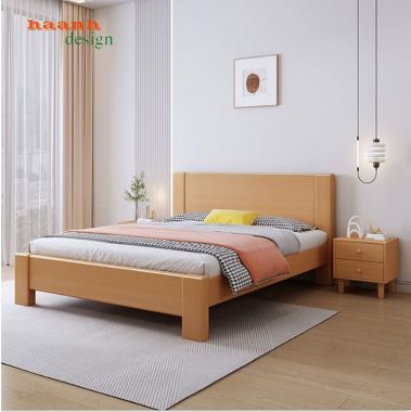 Giường ngủ gỗ công nghiệp sơn trắng chất lượng sang trọng GNH 002