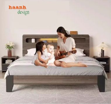 Tiện lợi giường gỗ công nghiệp cho phòng ngủ hiện đại-GNH 004