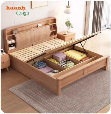 Khám phá mẫu giường gỗ công nghiệp đẹp, bền bỉ và tiện ích-GNH 006
