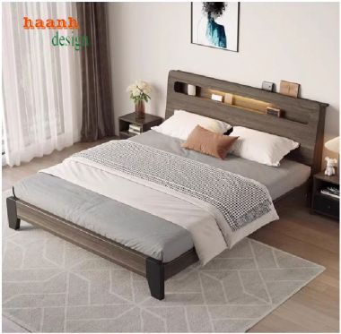Tiện lợi giường gỗ công nghiệp cho phòng ngủ hiện đại-GNH 004