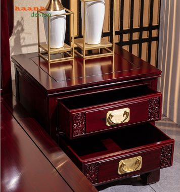 Giường gỗ tự nhiên giả cổ phong cách châu á GNC 003