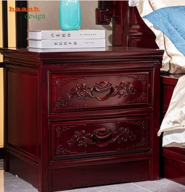 Giường gỗ tự nhiên giả cổ phong cách châu á GNC 003