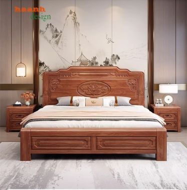 Giường ngủ gỗ tự nhiên Lựa chọn hoàn hảo cho không gian sống-GNC 008