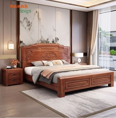 Giường ngủ gỗ tự nhiên Lựa chọn hoàn hảo cho không gian sống-GNC 008