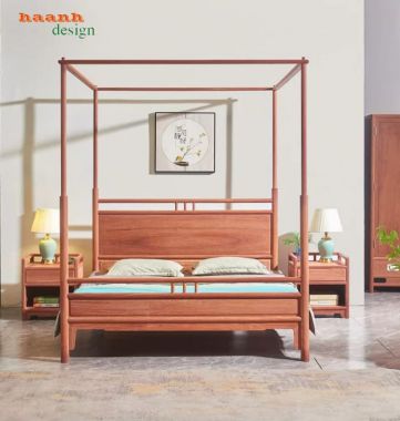 Giường ngủ gỗ hương nhập khẩu – Nâng tầm không gian sống-GNC 014