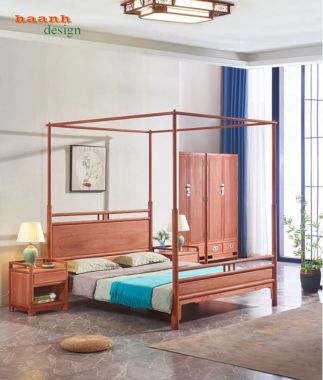 Giường ngủ gỗ hương nhập khẩu – Nâng tầm không gian sống-GNC 014