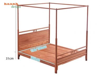 Giường ngủ gỗ hương nhập khẩu – Nâng tầm không gian sống-GNC 014