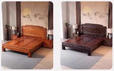 Giường ngủ giả cổ gỗ tự nhiên và xu hướng nội thất năm 2025-GNC 010