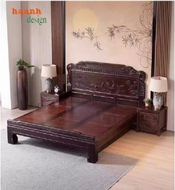 Giường ngủ giả cổ gỗ tự nhiên và xu hướng nội thất năm 2025-GNC 010