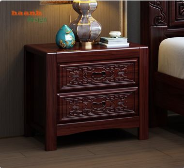 Giường ngủ gỗ tự nhiên chạm khắc phong cách giả cổ á đông GNC 002