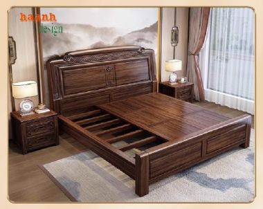Sang trọng giường ngủ gỗ hương cho không gian nội thất-GNC 009