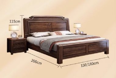 Sang trọng giường ngủ gỗ hương cho không gian nội thất-GNC 009