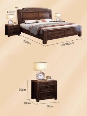 Sang trọng giường ngủ gỗ hương cho không gian nội thất-GNC 009