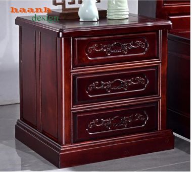 Giường ngủ gỗ tự nhiên giả cổ chạm hoa văn - GNC 016