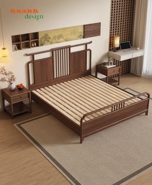 Lý Do Mẫu Giường Gỗ Cao Cấp Gỗ Óc Chó Được Ưa Chuộng-GNC 011