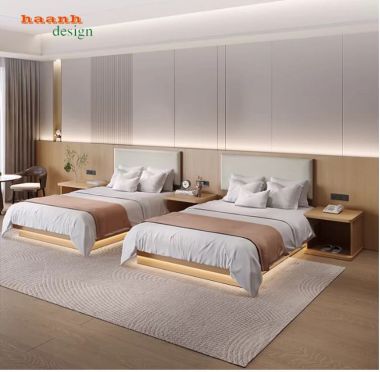 Giường khách sạn đẹp hiện đại cho phòng ngủ khách sạn cao cấp-GNN 010