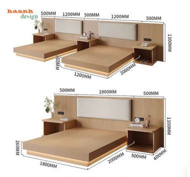 Giường khách sạn đẹp hiện đại cho phòng ngủ khách sạn cao cấp-GNN 010