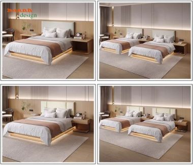 Giường khách sạn đẹp hiện đại cho phòng ngủ khách sạn cao cấp-GNN 010