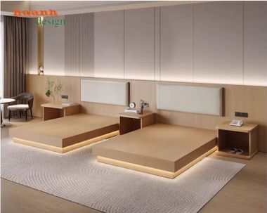 Giường khách sạn đẹp hiện đại cho phòng ngủ khách sạn cao cấp-GNN 010