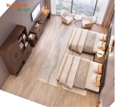 Nội thất khách sạn gỗ công nghiệp hiện đại và sang trọng. GNN 003